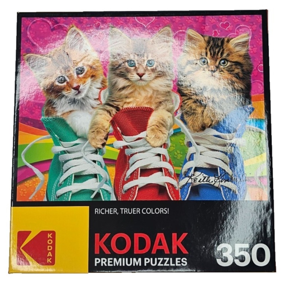 Sealed Kodak CraZArt Premium Puzzle kittens in sneakers‎ 350 pieces for ages 9+